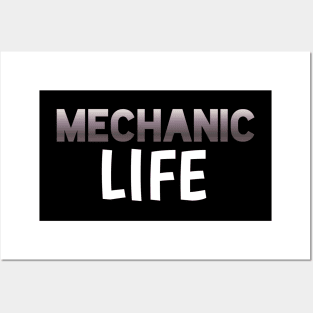 Mechanic Life - Sports Cars Enthusiast - Graphic Typographic Text Saying - Race Car Driver Lover Posters and Art